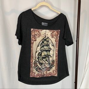 Graphic dolman tee